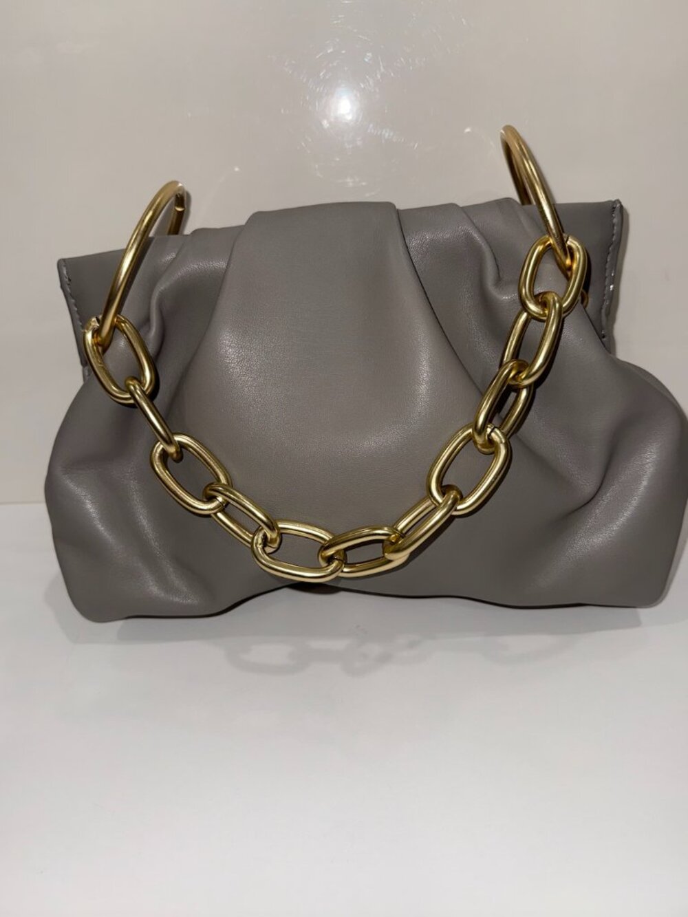 HOUSE OF WANT Gray Vegan Leather Shoulder Bag